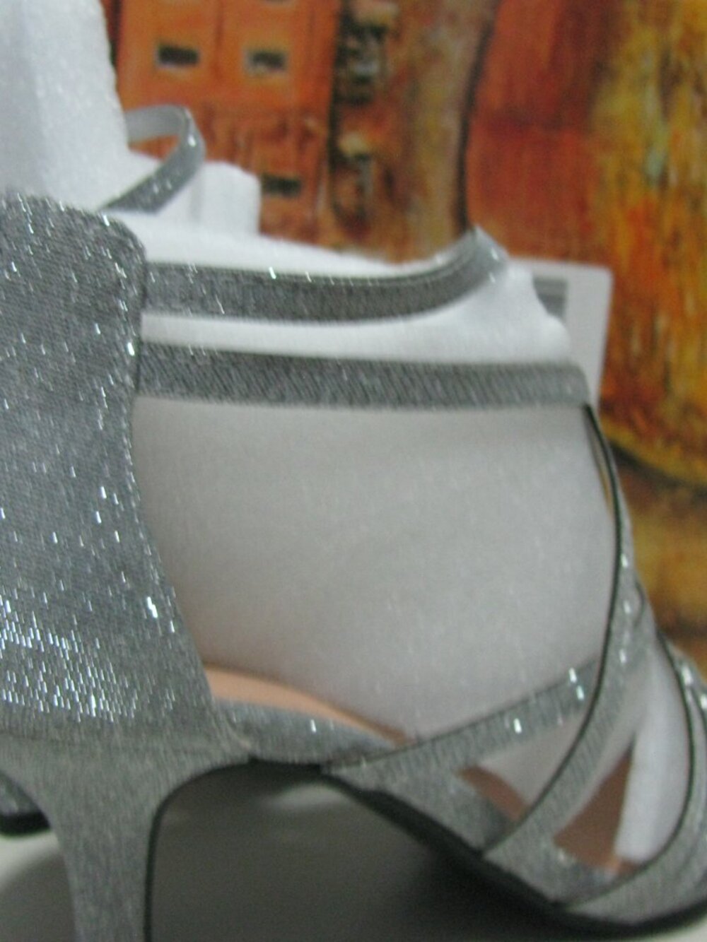 * Bella Vita Silver Sandals 8 1/2 8.5 New in Box $79.99 Glitter Date Strappy - Picture 4 of 7